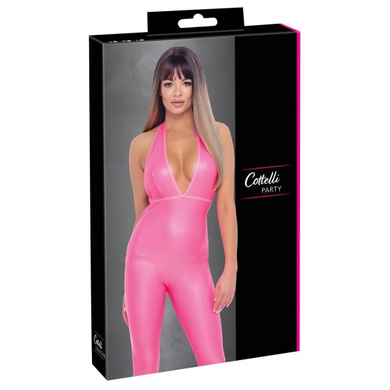 Cottelli Party - Jumpsuit with Deep Back Cutout (Pink) - L