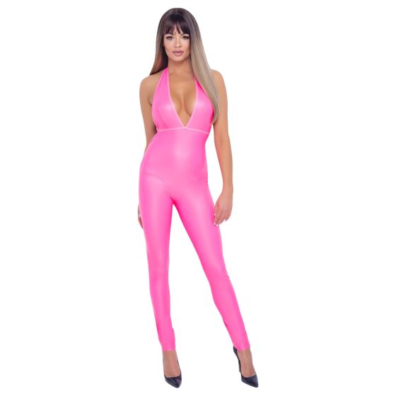 Cottelli Party - Jumpsuit with Deep Back Cutout (Pink) - L