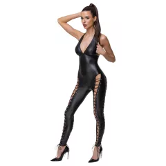 Cottelli Party - Halter Lace-Up Jumpsuit (Black) - XL