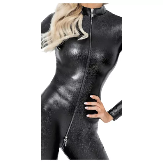 Noir - Black Snake Print Long Jumpsuit