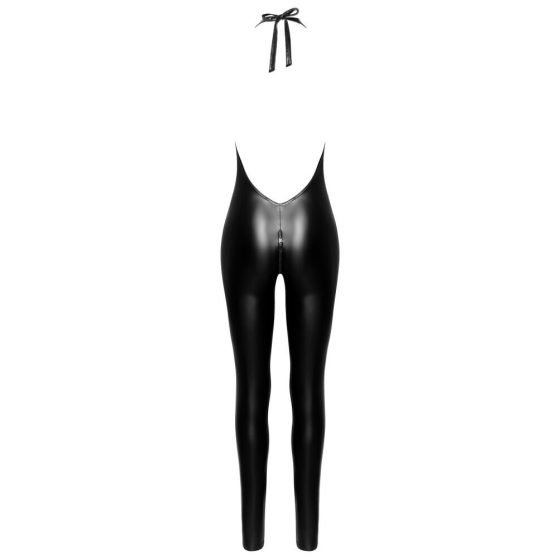 Noir - low-cut, halter neck jumpsuit (black)