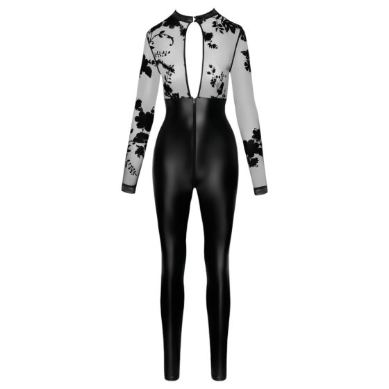 Noir - Black Jumpsuit with Lace Top