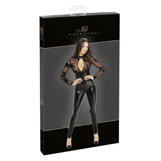 Noir - Black Jumpsuit with Lace Top
