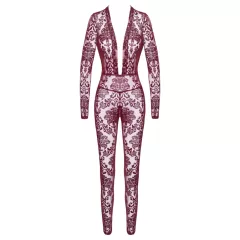Noir Kink Royal - Sheer Catsuit (Red) - M
