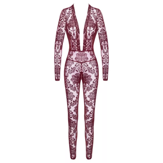 Noir Kink Royal - Sheer Catsuit (Red) - M