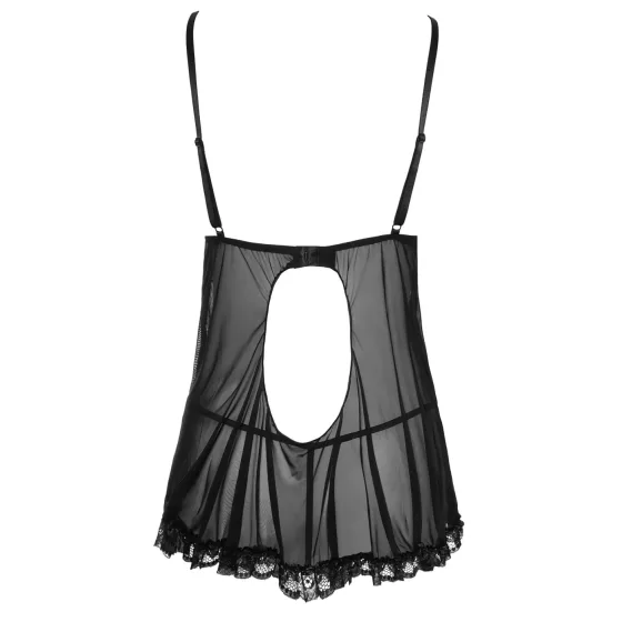 Cottelli - Light, Ruffled Babydoll (Black) - XL
