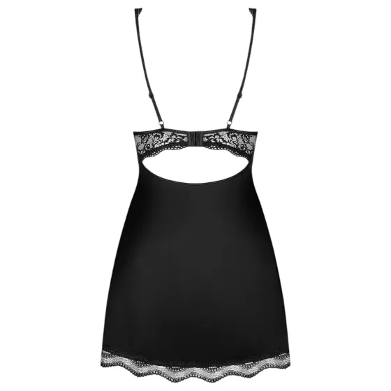 Obsessive Luvae - Floral Strappy Nightgown with Thong (Black) 