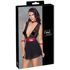 Cottelli Bondage - Halter Lace Babydoll (Black) - XL