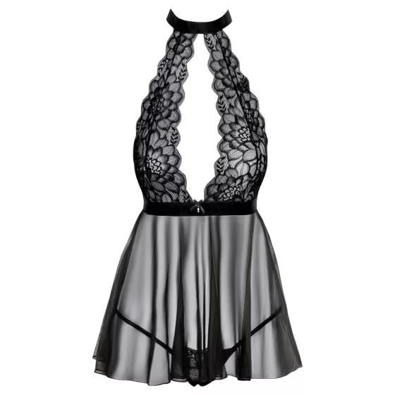 Lace Babydoll with Neck Strap - Kissable (Black)  - L/XL