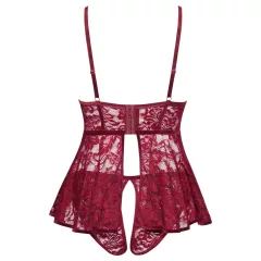 Cottelli Curves - Lace Mini Dress Set (Red)