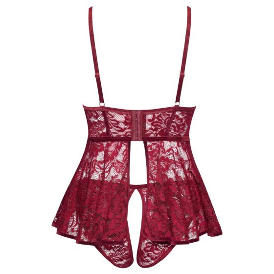 Cottelli Curves - Lace Mini Dress Set (Red)