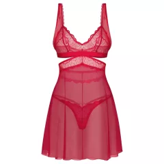   Obsessive Cupide Desir - Sheer Lace Nightdress Set (Red) - XXL/XXXL
