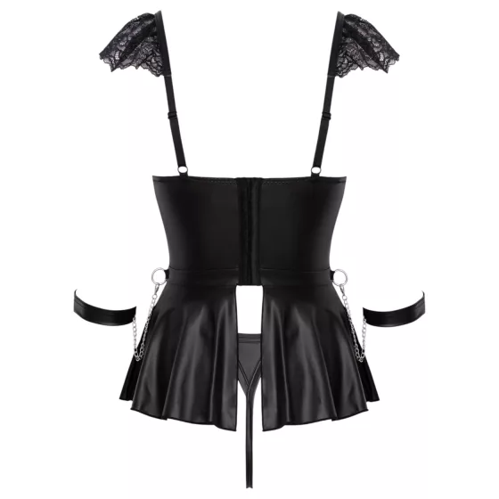 Cottelli Bondage - Lace Mini Dress with Handcuffs (Black) - XL