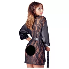 Cottelli - Satin-Lace Short Robe (Black)