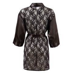 Cottelli - satin lace short kimono (black)