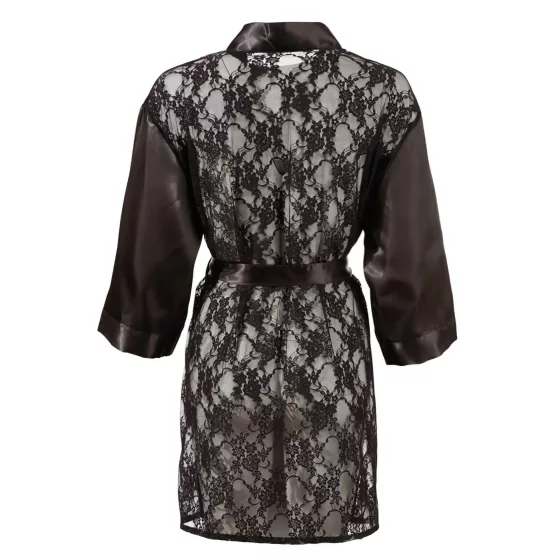 Cottelli - Satin-Lace Short Robe (Black)
