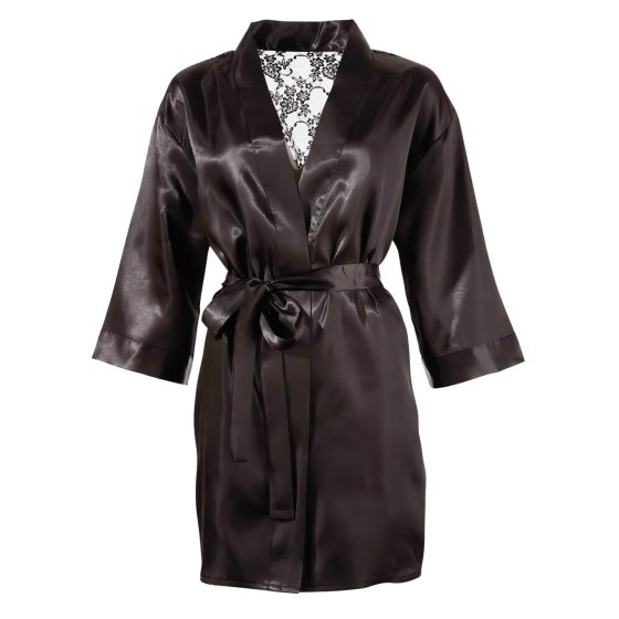 Cottelli - Satin-Lace Short Robe (Black) - L/XL