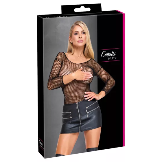 Cottelli - zip-up faux leather mini skirt (black)