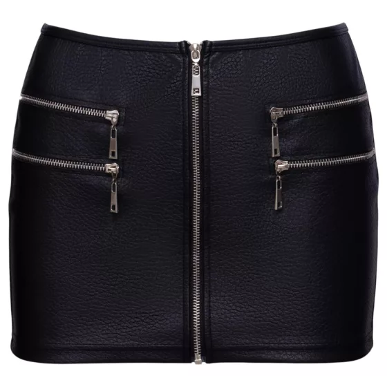 Cottelli - zip-up faux leather mini skirt (black)