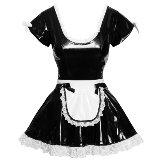 Black Level - black vinyl maid dress - M