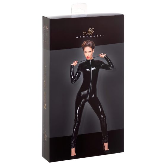 Noir - Zip-Up Black Long Sleeve Jumpsuit