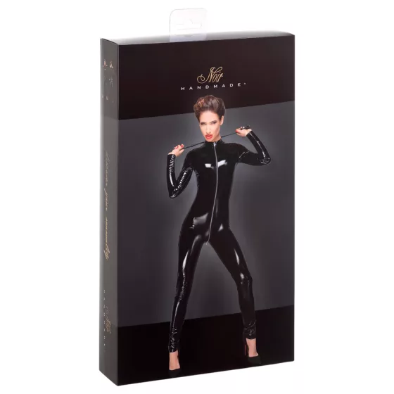 Noir - Zip-Up Black Long Sleeve Jumpsuit - XL