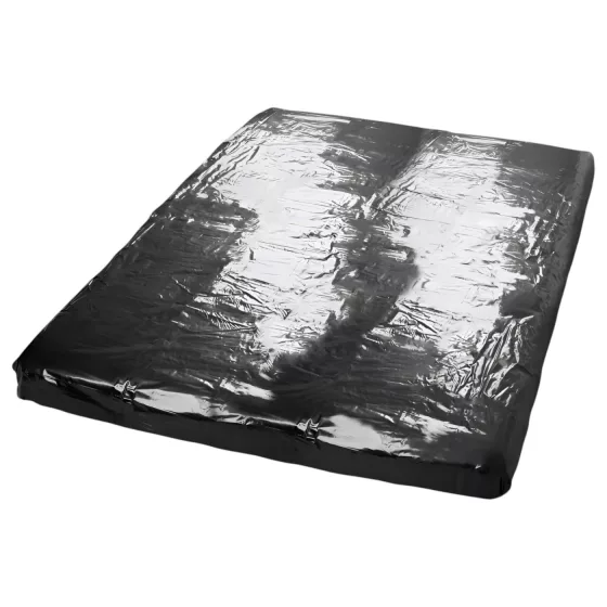 Black Glossy Fitted Sheet - 160x200cm