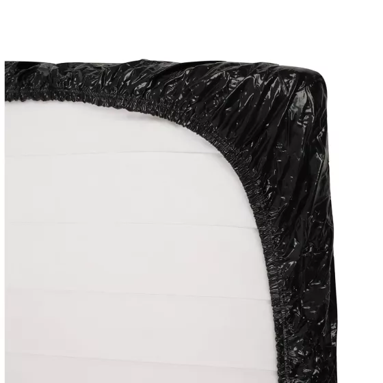 Black Glossy Fitted Sheet - 160x200cm