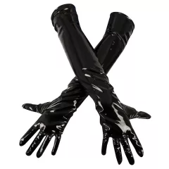 Black Level - Shiny Lacquer Gloves (Black) - M