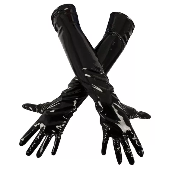 Black Level - Shiny Lacquer Gloves (Black) - M