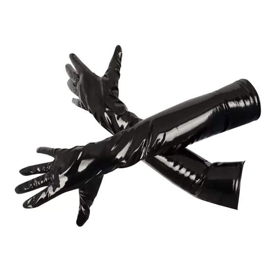 Black Level - Shiny Lacquer Gloves (Black) - L