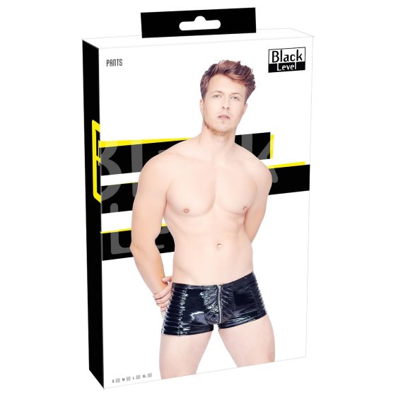 Black Level - Men's Zippered Shorts (Black)