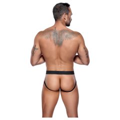 Black Level - open, zippered men's thong (black) 