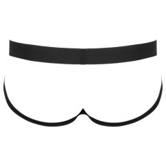 Black Level - open, zippered men's thong (black) 