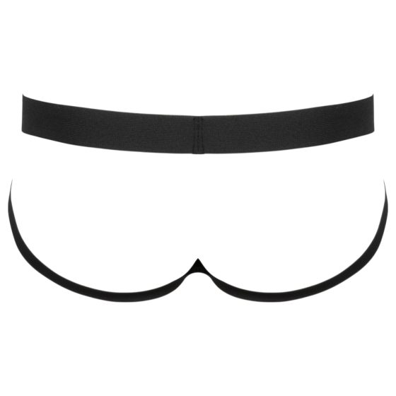 Black Level - open, zippered men's thong (black) 