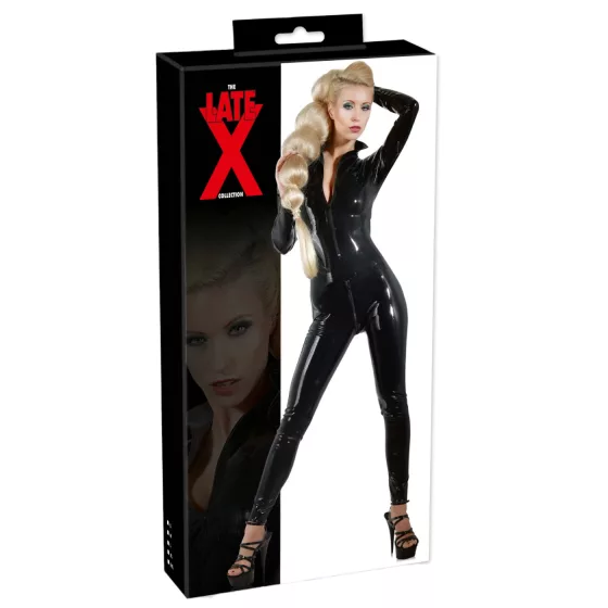 Latex Long-Sleeve Women's Jumpsuit (Black) - L