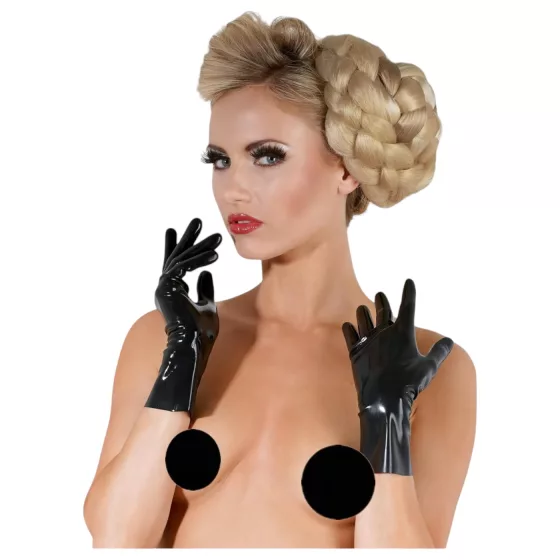 LATEX - Short, Unisex Gloves (Black) - XL