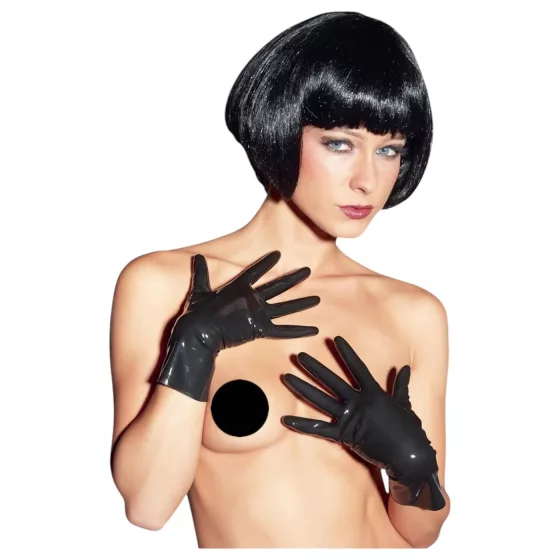 LATEX - Short, Unisex Gloves (Black) - XL