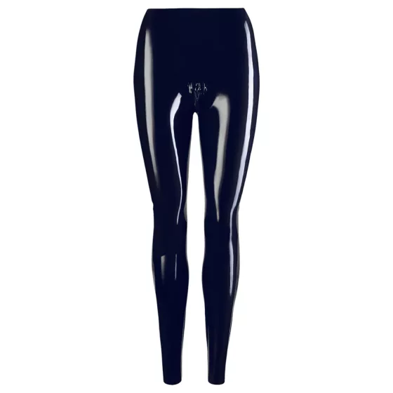 Latex zip-up leggings (black)
