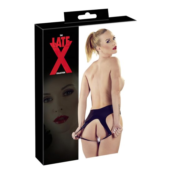 LATEX - Open-Crotch Women's Panties - Black (S-L)
