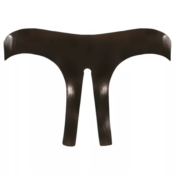 LATEX - Open-Crotch Women's Panties - Black (S-L)