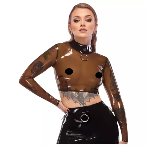 LATEX - Sheer Black Latex Top
