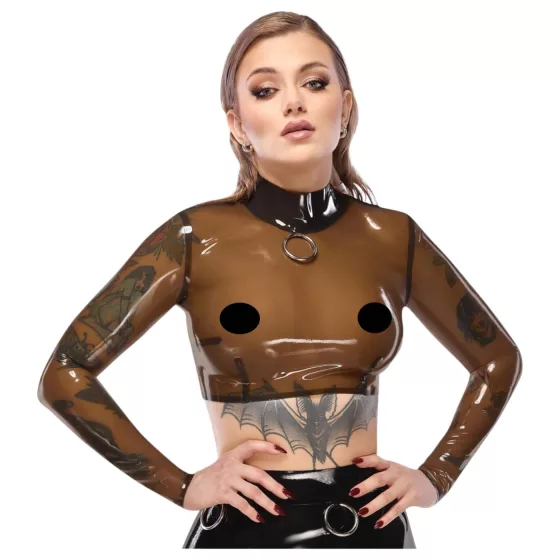 LATEX - Sheer Black Latex Top