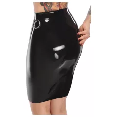 LATEX - Black Midi Skirt - XL