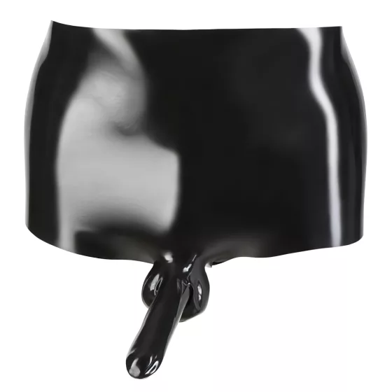 Latex boxer shorts + penis sleeve (black)