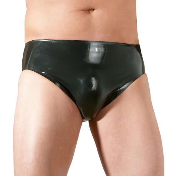 Men's Latex Underwear with Internal Anal Dildo (Black)