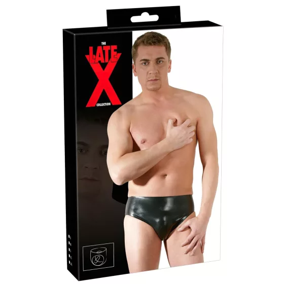 Late X men’s briefs with internal penis and anal dildo (black) - L