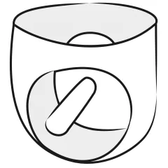   Men's Latex Underwear with Internal Anal Dildo (Black) - L