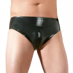   Men's Latex Underwear with Internal Anal Dildo (Black) - XL