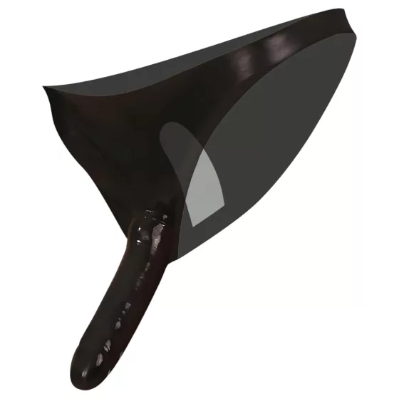 Latex black pants with external and internal dildo (S-L)
